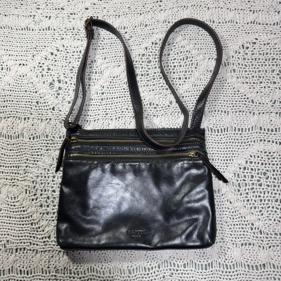 margot Handbags - Margot Black Leather Crossbody Bag